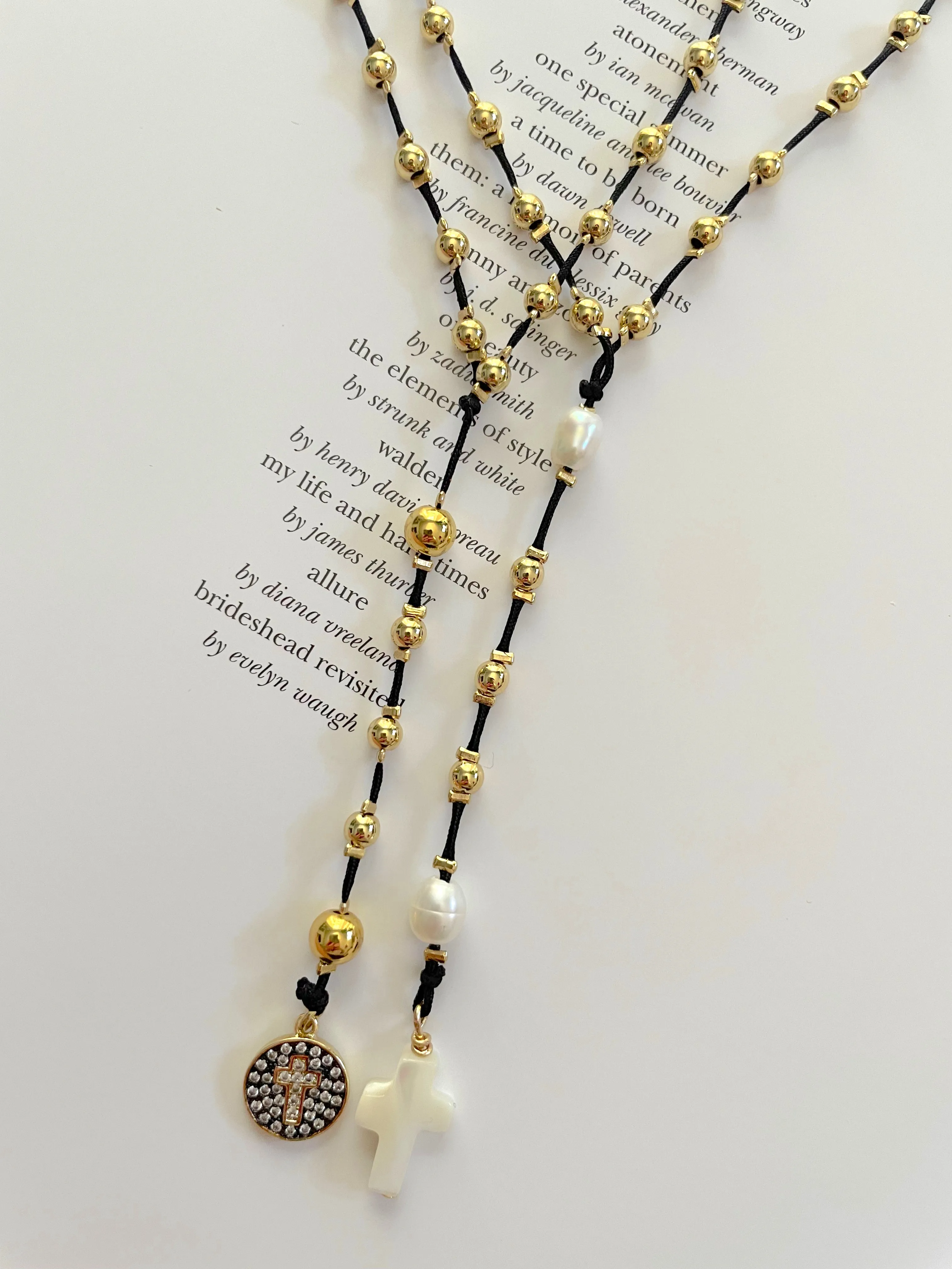 Gold beaded rosary
