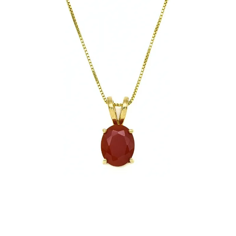 Gold Carnelian Pendant - Natural Carnelian Necklace, Gold Oval Pendant