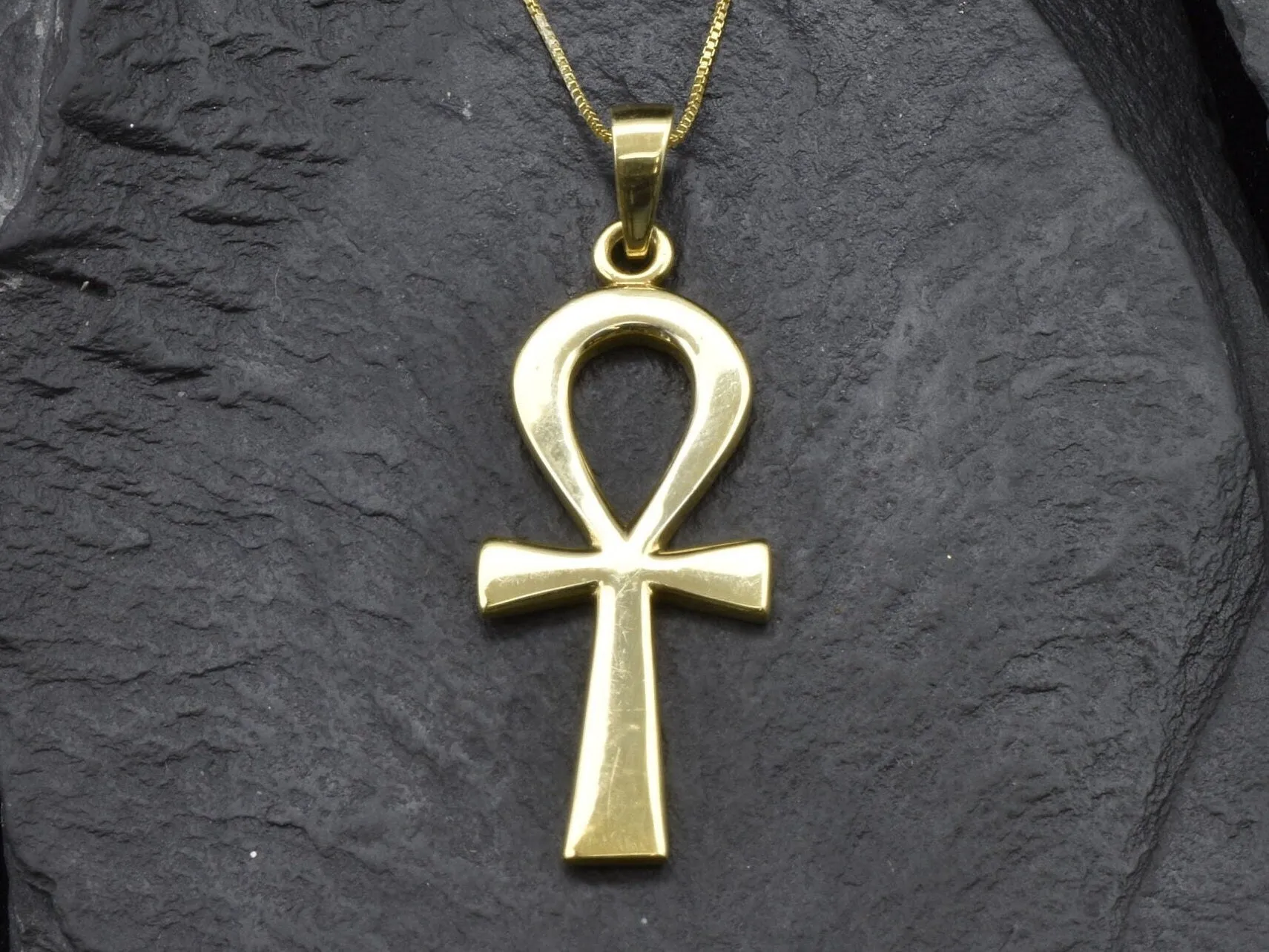 Gold Cross Pendant - Ankh Pendant, Egyptian Cross Pendant