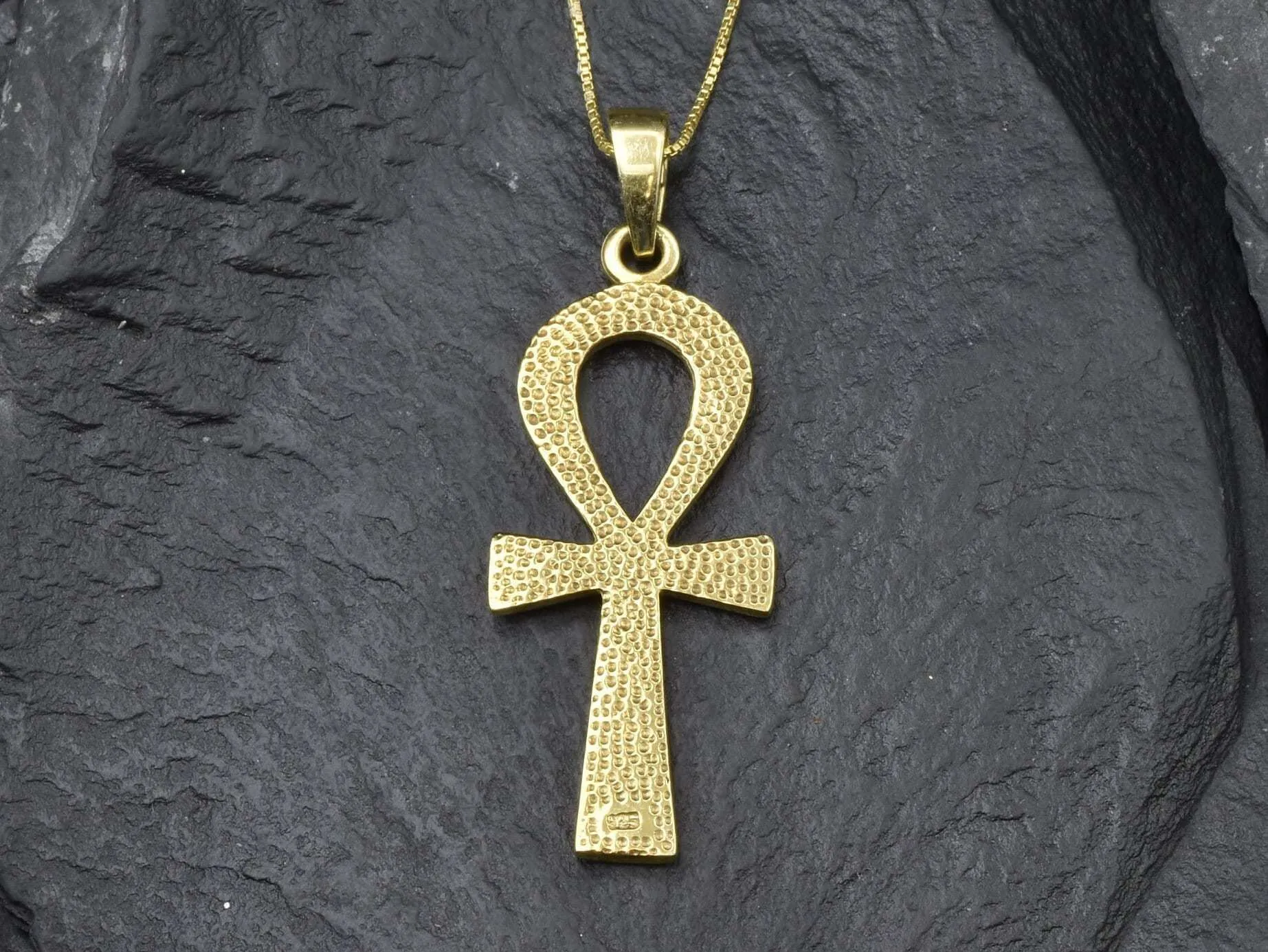 Gold Cross Pendant - Ankh Pendant, Egyptian Cross Pendant