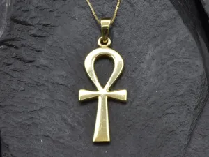 Gold Cross Pendant - Ankh Pendant, Egyptian Cross Pendant
