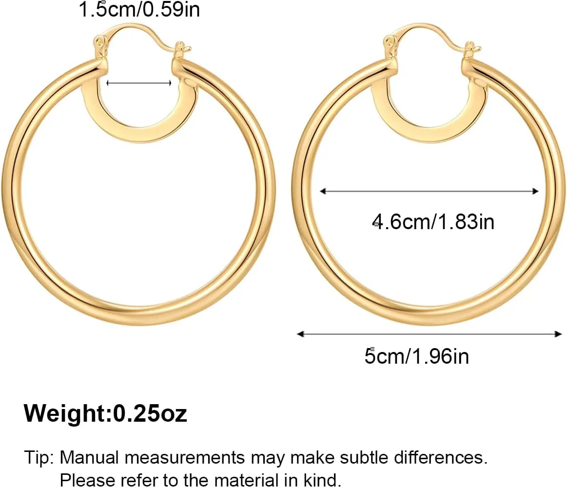 Gold Hoop Earrings for Women 18K Gold Plated Knot Hoop Earrings Statement Lightweight Thick Trendy Small Gold Open Hoops Fashion Jewelry