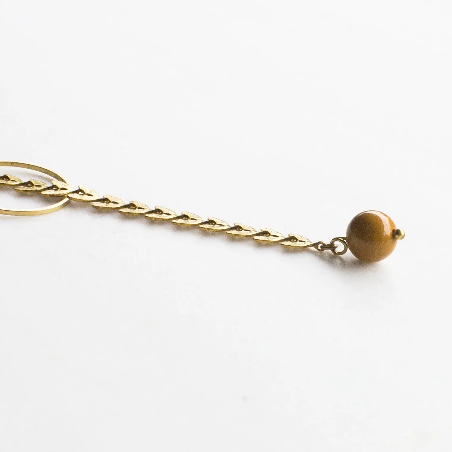 Gold Lariat Necklace with Drop