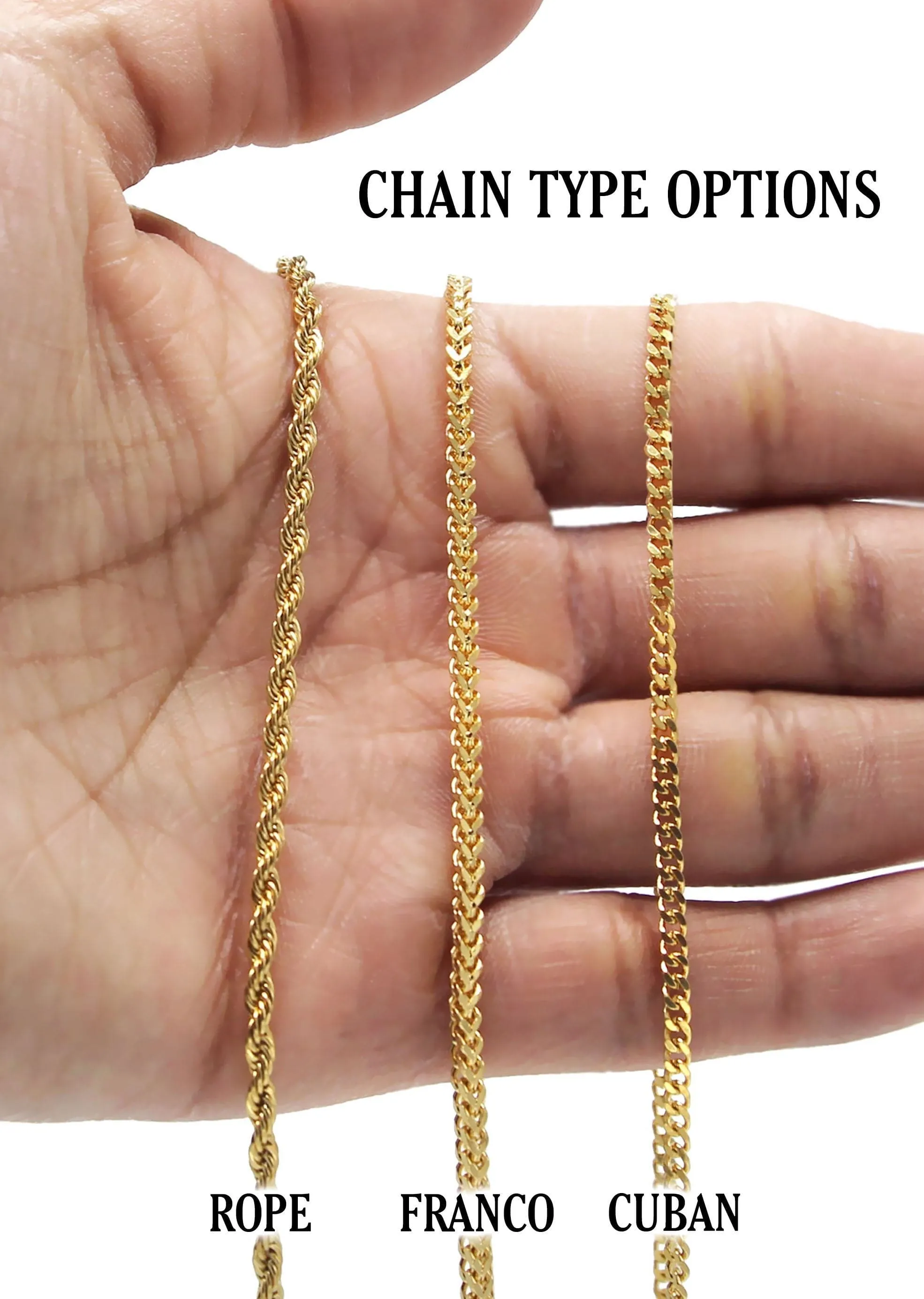 Gold Plated Franco Link Chain & Jesus Head Pendant | Appx. 14.8 Grams