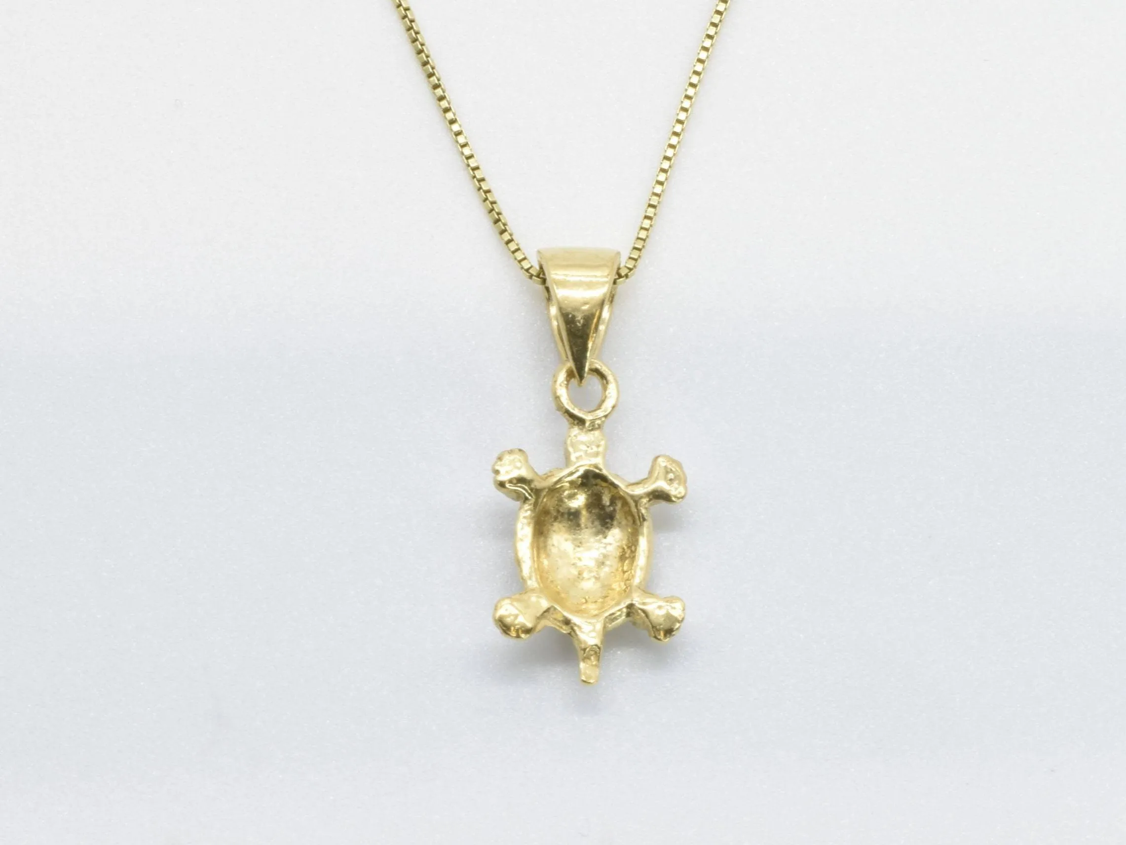 Gold Turtle Pendant - Small Turtle Necklace, Animal Lover Gold Pendant