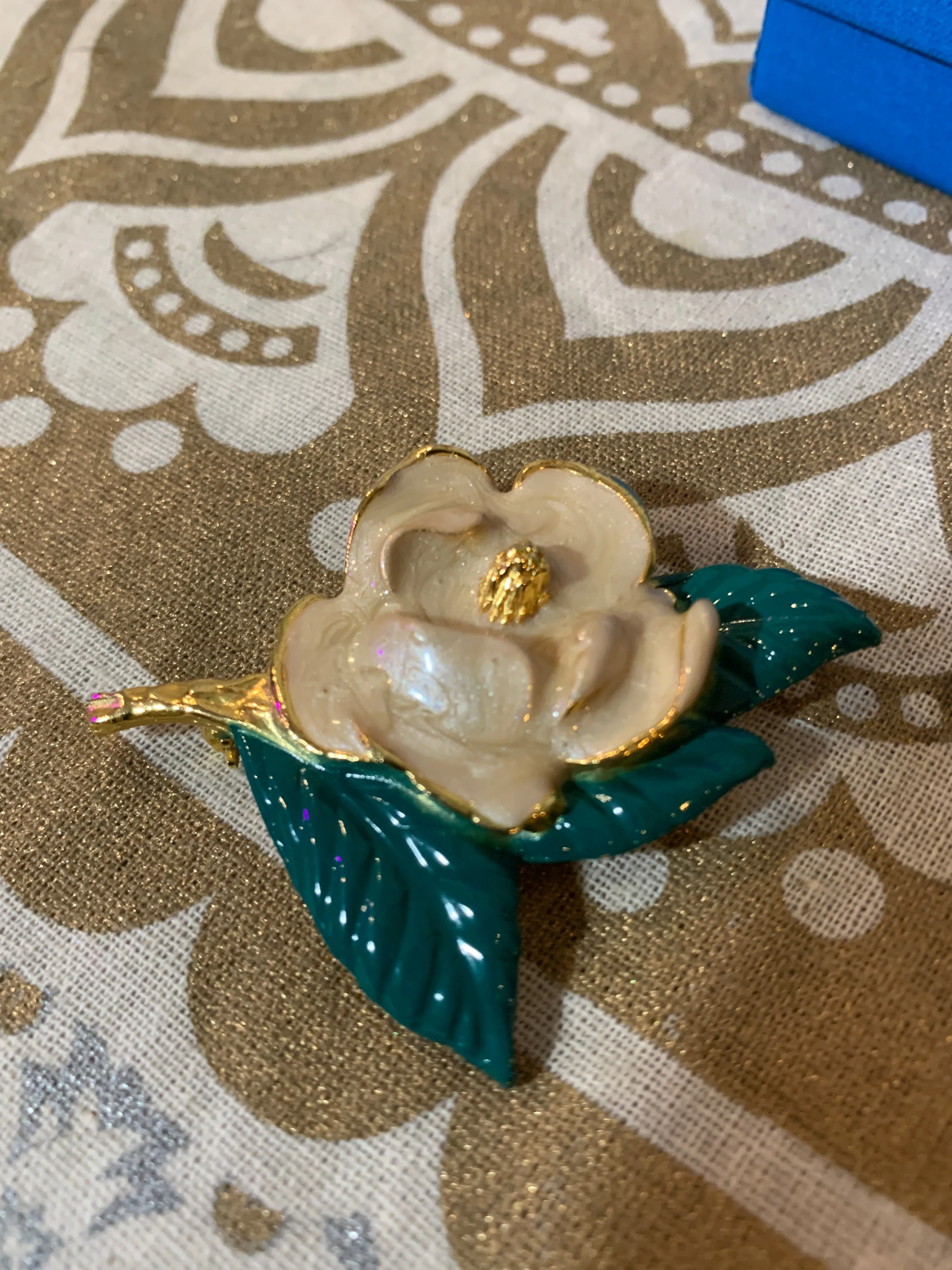 Golden Flower Brooch Pin