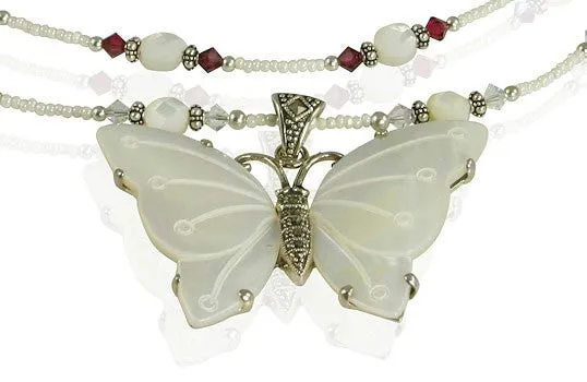 Handmade Butterfly Mother of Pearl Necklace