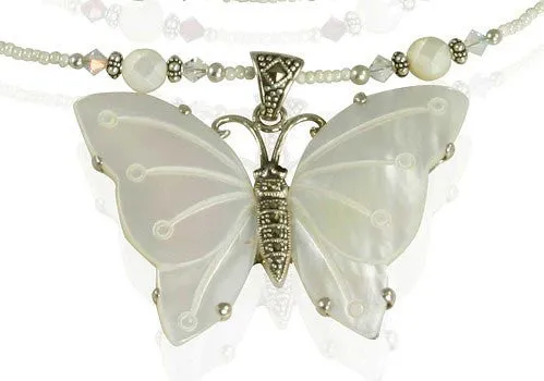 Handmade Butterfly Mother of Pearl Necklace