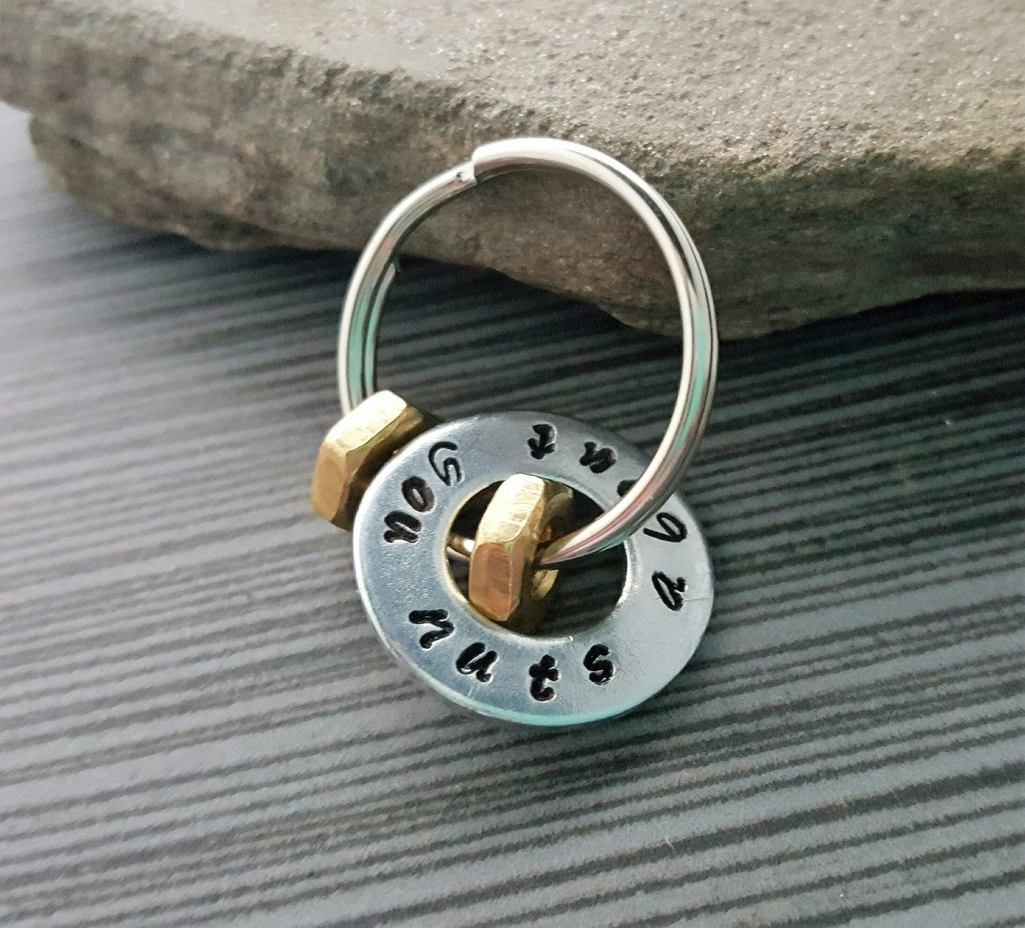 Handmade Hand-Stamped Nuts About You Necklace Or Keychain