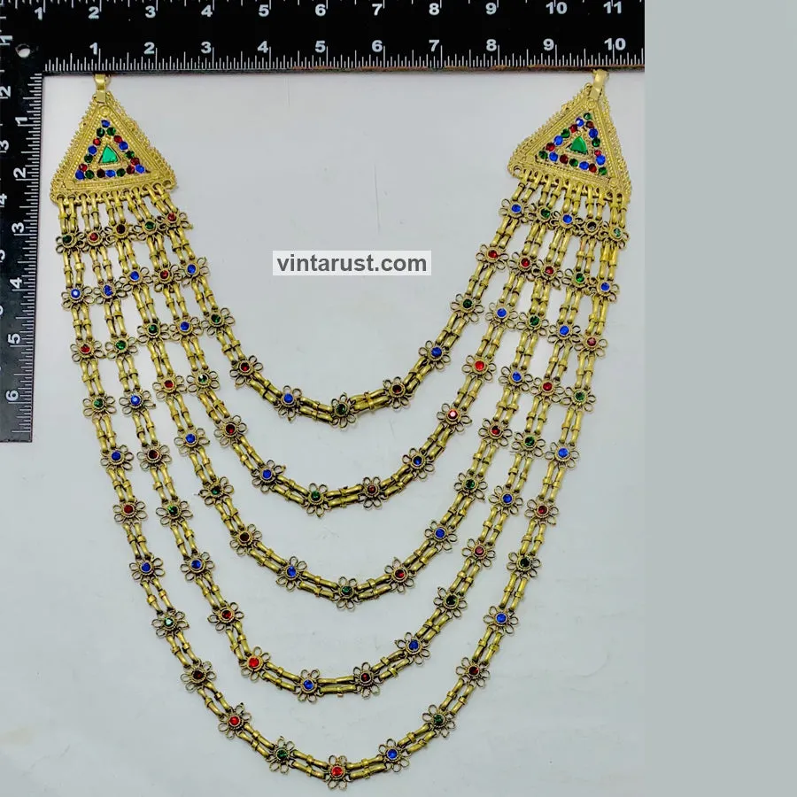 Handmade Multi Strands Tribal Bib Necklace