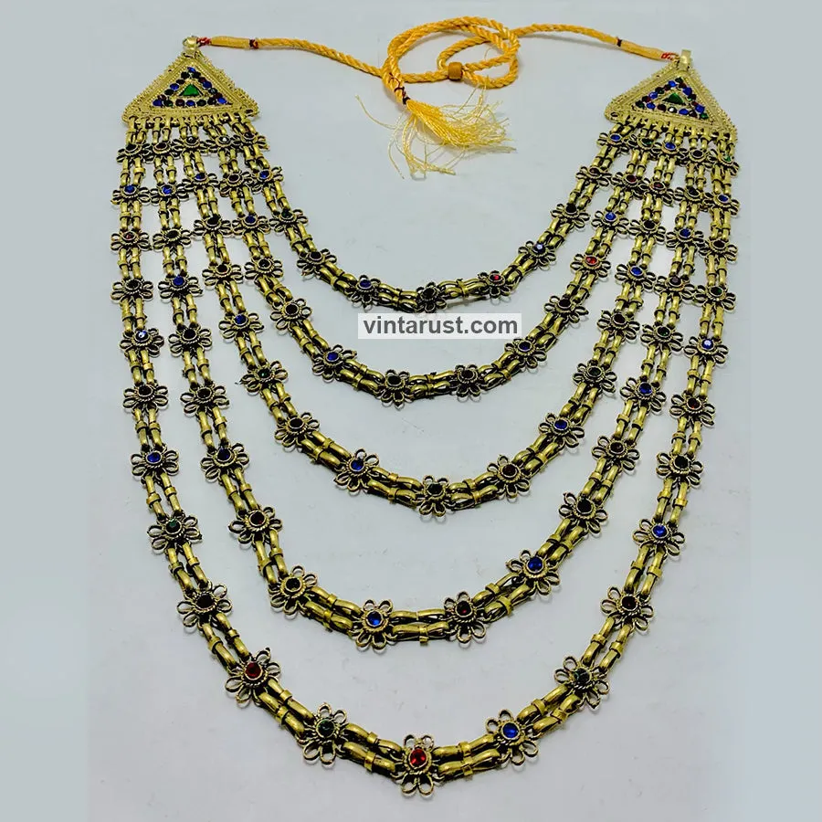 Handmade Multi Strands Tribal Bib Necklace