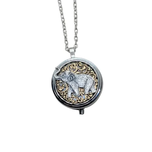 Handmade Silver Elephant Pill Box Necklace