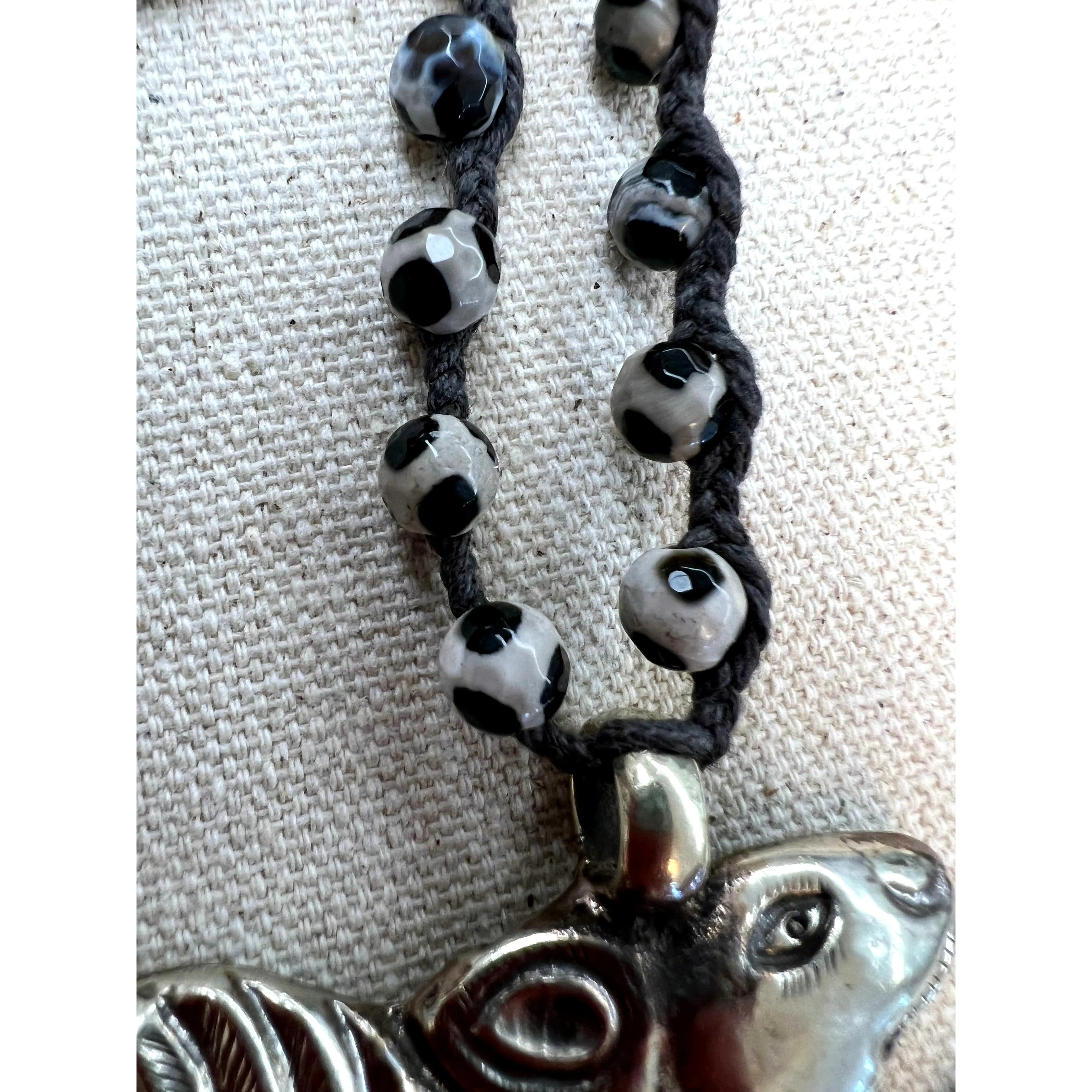 Handmade Silver Mother of Pearl Squirrel Necklace