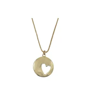 Heart: Gold Plated Open Heart in Heart Pendant (NGCP4660)