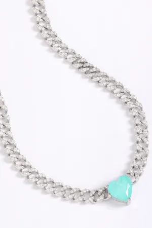 Heart Turquoise Zirconia Choker