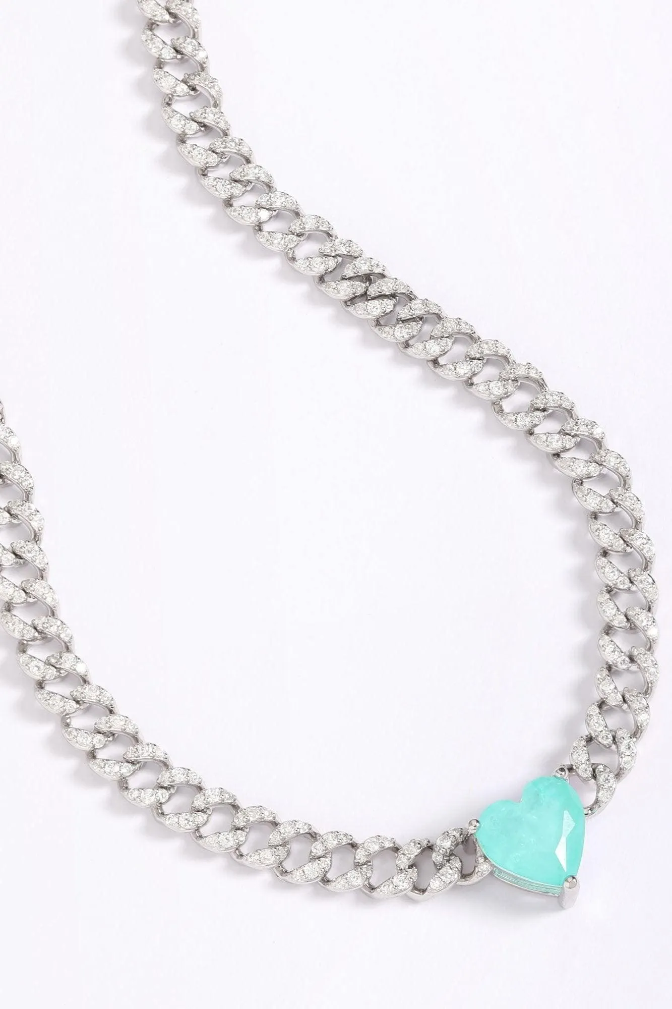 Heart Turquoise Zirconia Choker