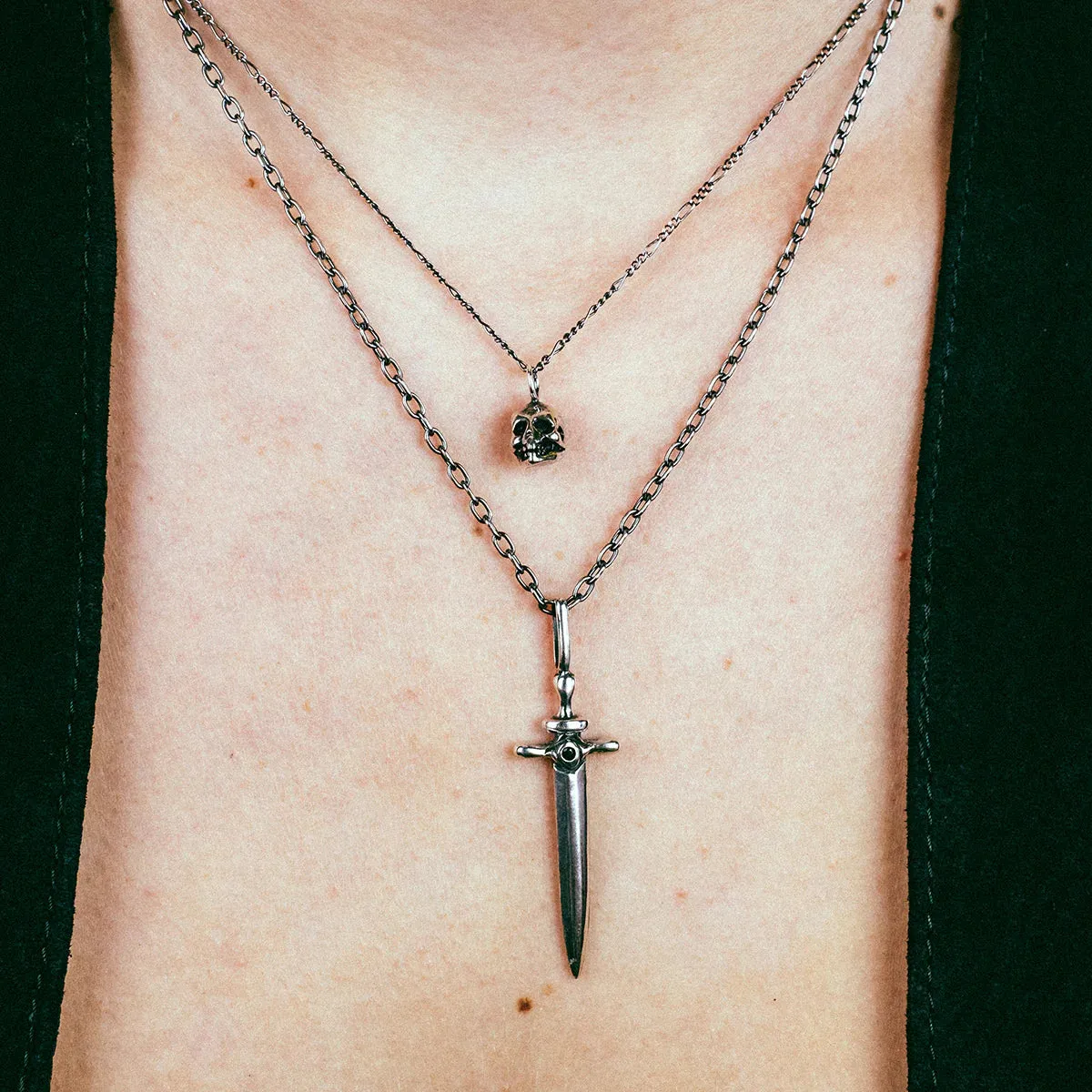 Hellhound Jewelry Silver Skull Necklace
