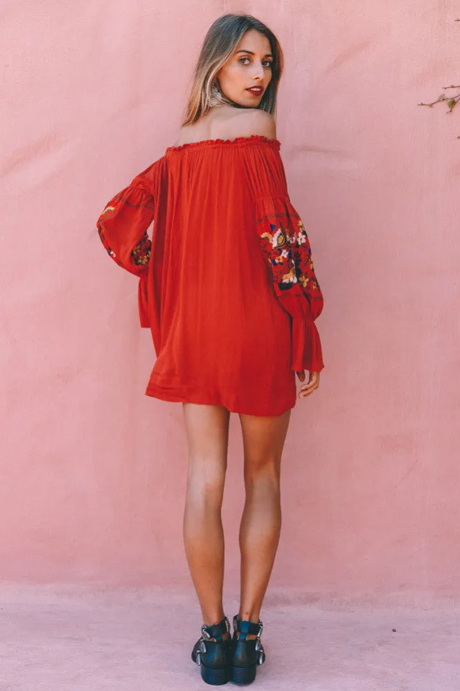 Hey Senorita Dress Rust