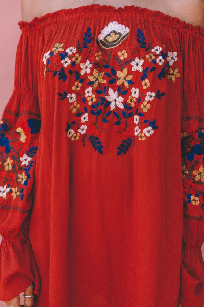 Hey Senorita Dress Rust