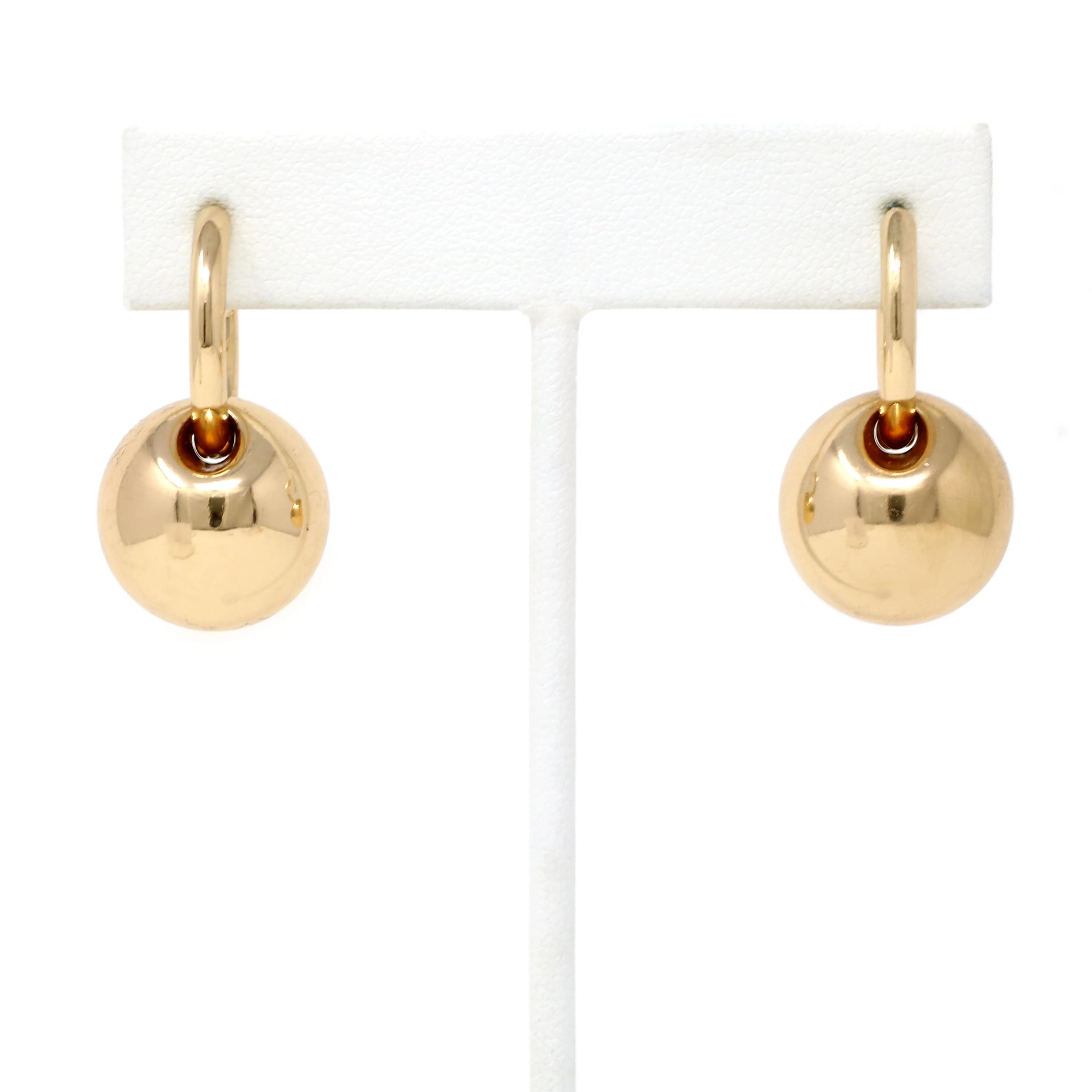 Hollow Ball Drop Huggie Earrings