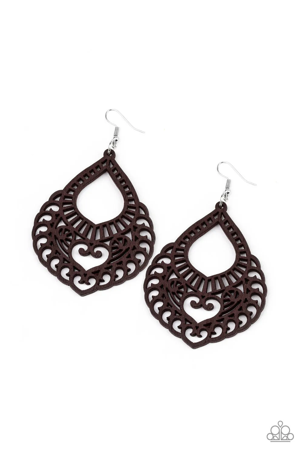 If You WOOD Be So Kind Brown-Earrings