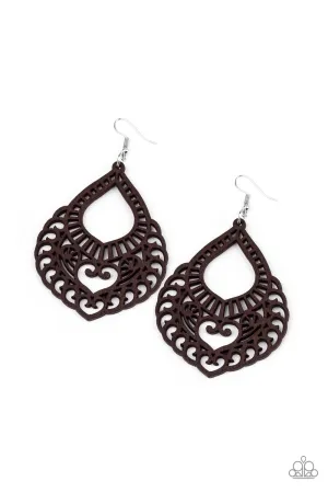 If You WOOD Be So Kind Brown-Earrings