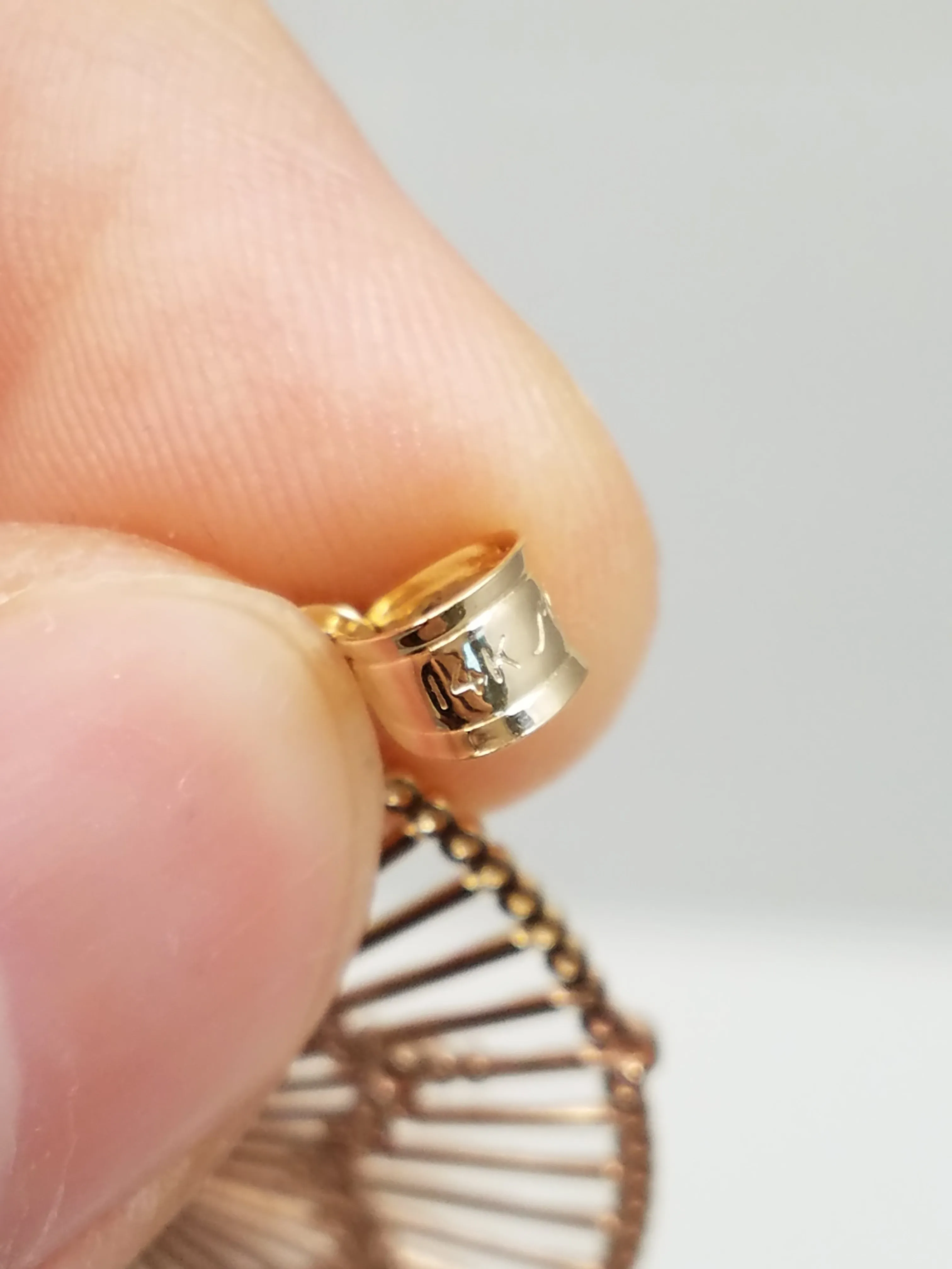 Intricate 14k Two Tone Gold Round Pendant
