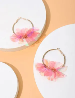 Iridescent - colourful layered clear shell petals earrings | dangle petals floral earrings | lightweight bridal party wedding earrings