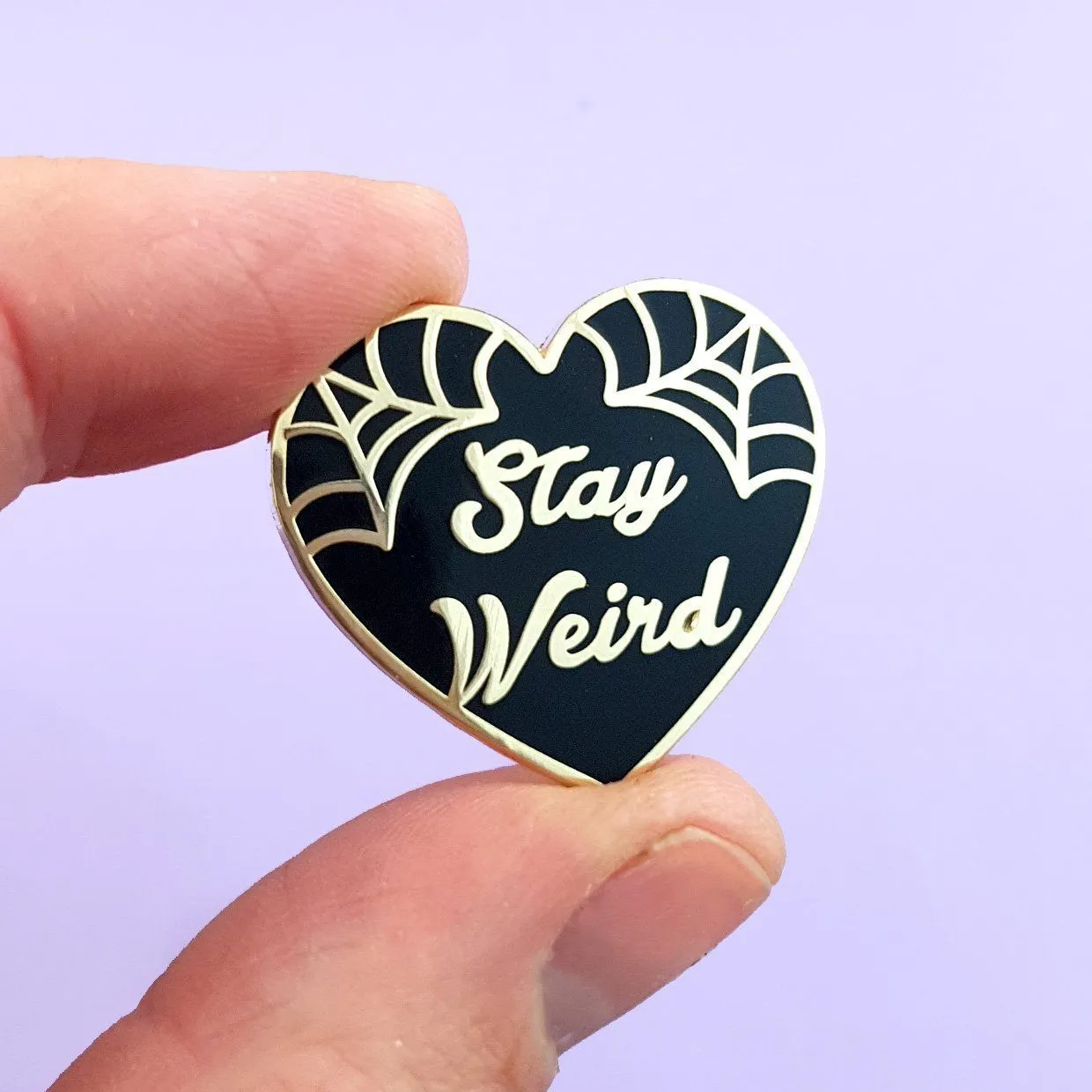 Jubly Umph Lapel Pin  Stay Weird Black Heart