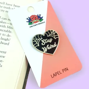 Jubly Umph Lapel Pin  Stay Weird Black Heart