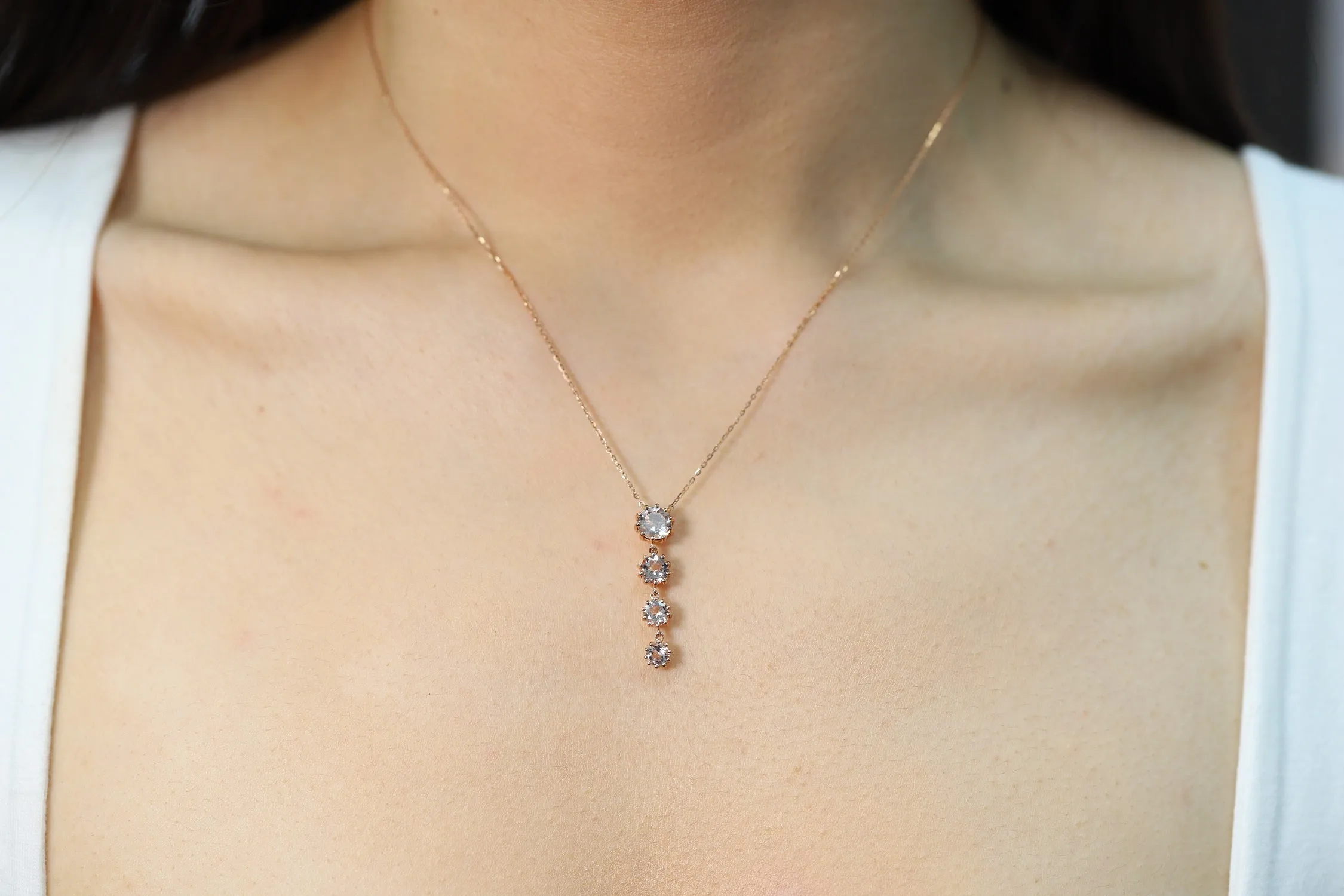 Judith 10K Rose Gold Round-Cut Madagascar Morganite Pendant