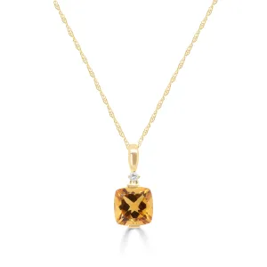 Kehlani 10K Yellow Gold Cushion-Cut Brazilian Citrine Pendant