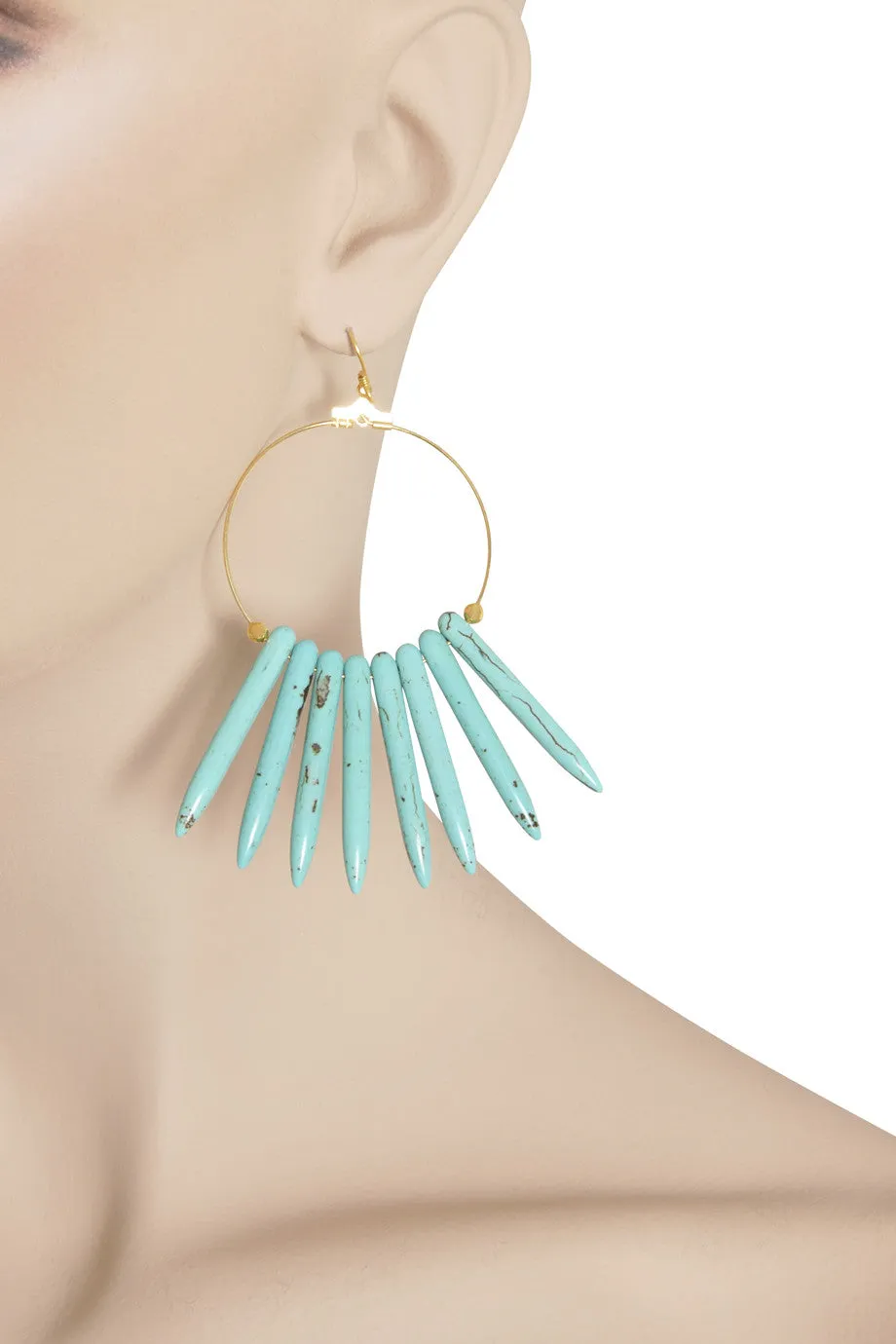 KENNETH JAY LANE STICK Turquoise Earrings