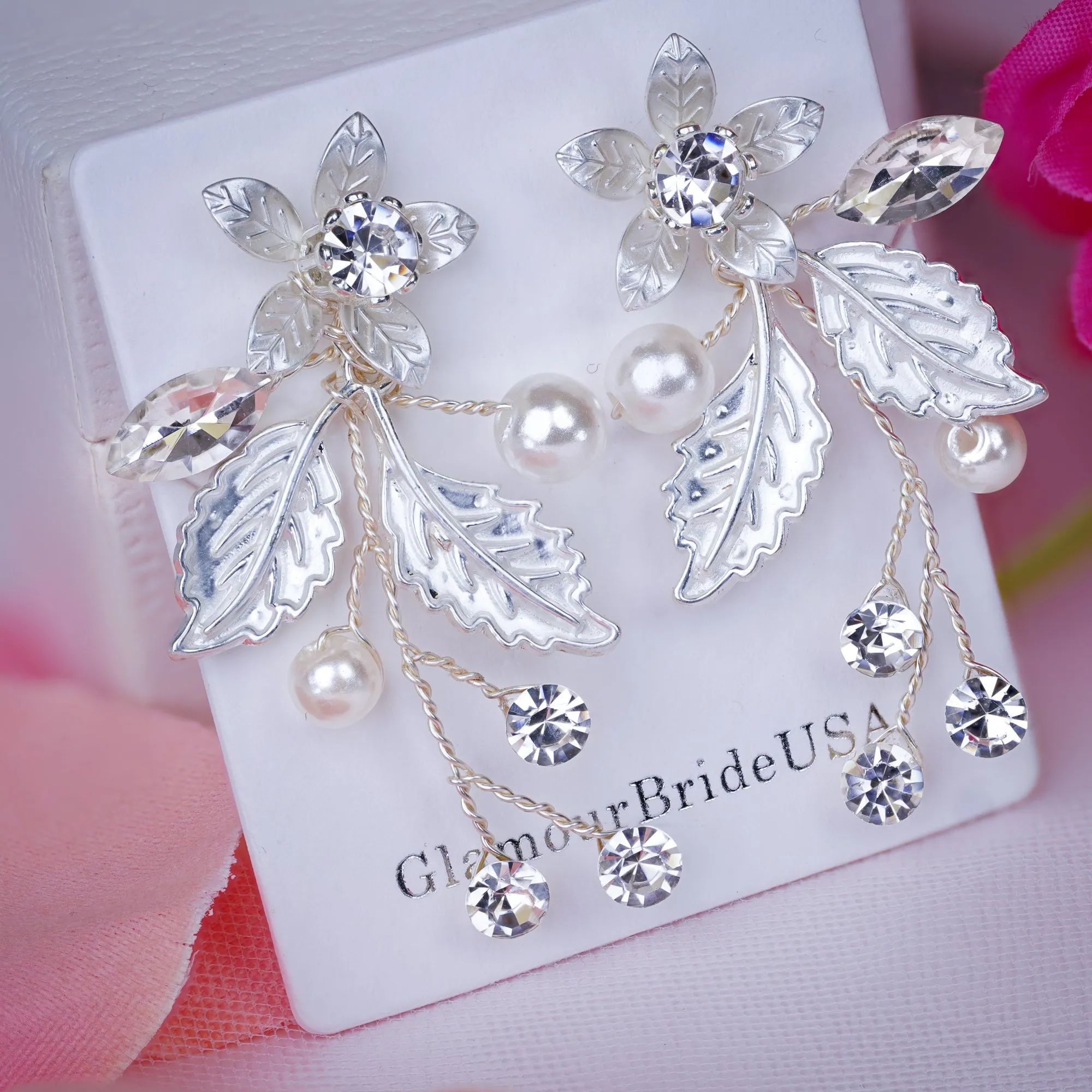 Kenzie - Floral Bridal Earrings