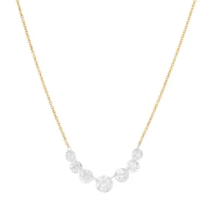 LARGE 7 DIAMOND FLOATING NECKLACE, 14kt GOLD