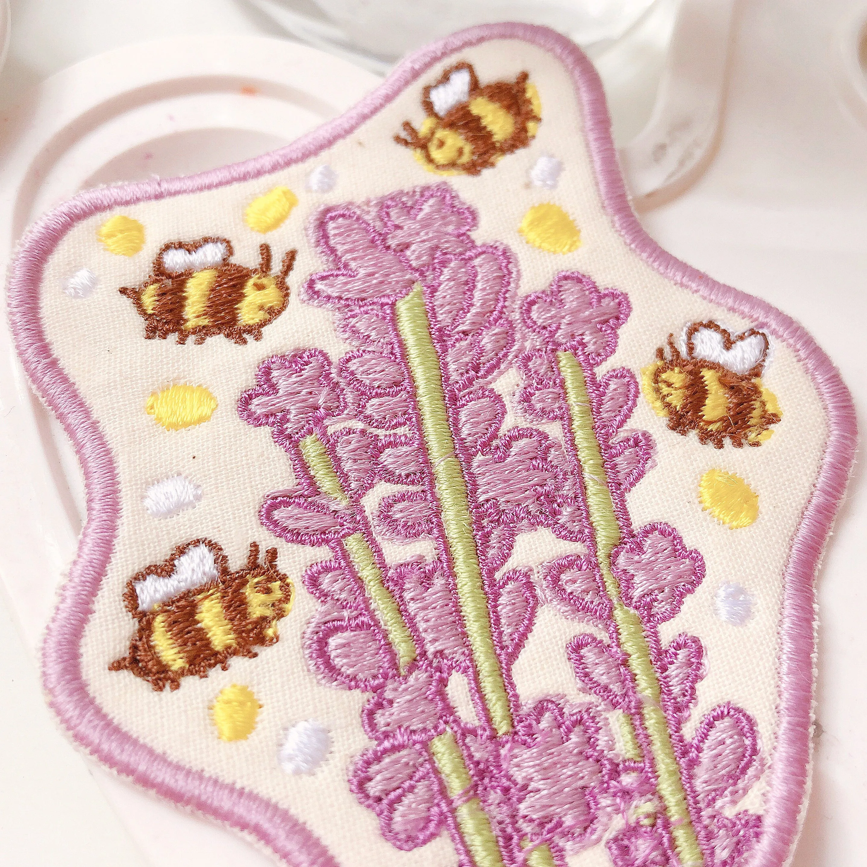 Lavender & Bees Embroidered Patch!