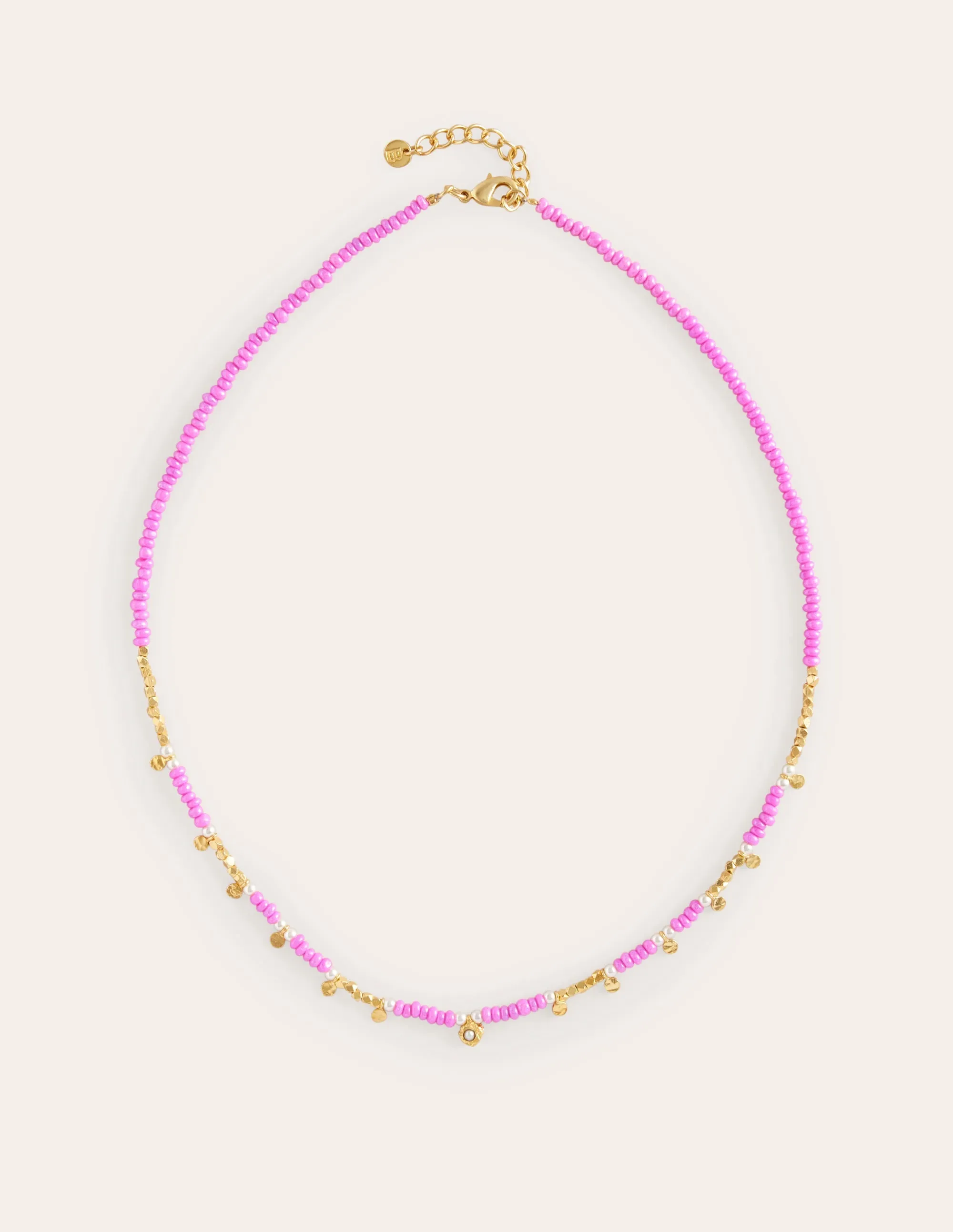 Layering Bead Necklace-Pink