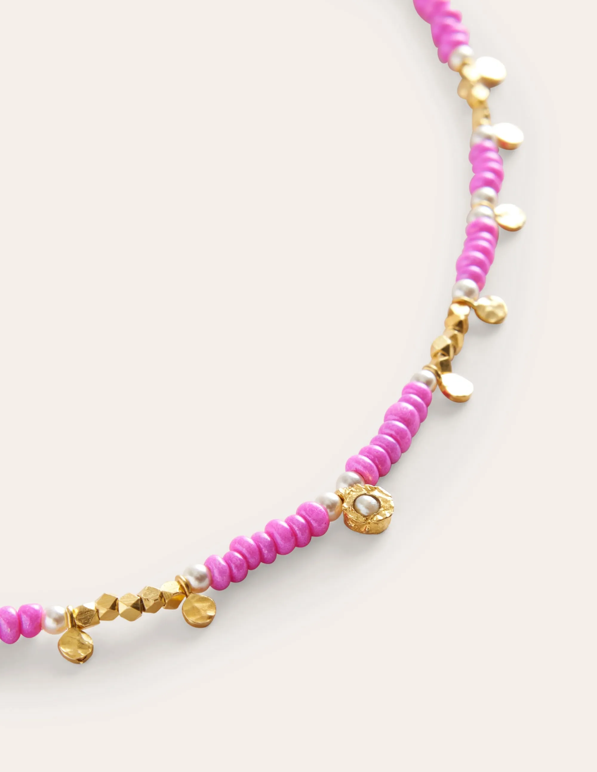 Layering Bead Necklace-Pink
