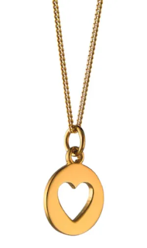 Lime Tree 12mm Heart Silhouette Pendant Necklace