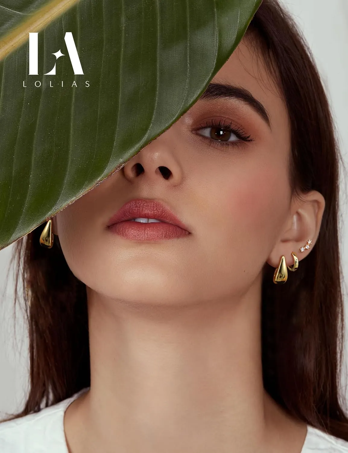 LOLIAS Small Gold Hoop Earring Stacks for Women - 14K Gold Plated Huggie Stud Hoop Earrings Hypoallergenic Stainless Steel Cartilage Earring Sets for Multiple Piercing Lightweight 9Pairs