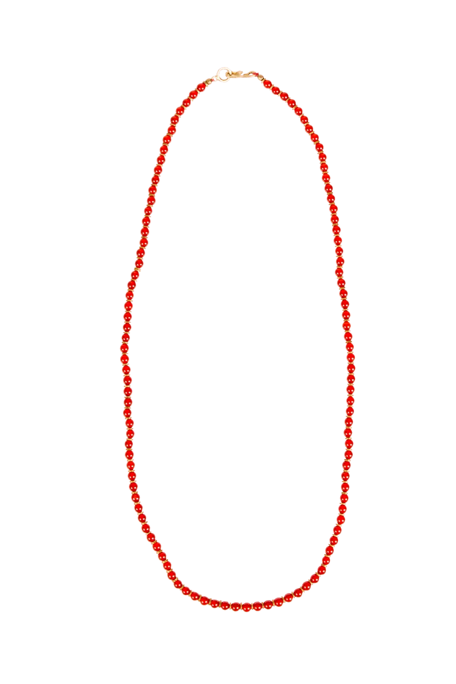 Long Beaded Necklace - Red