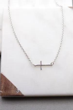 Marie Sideways Cross Necklace