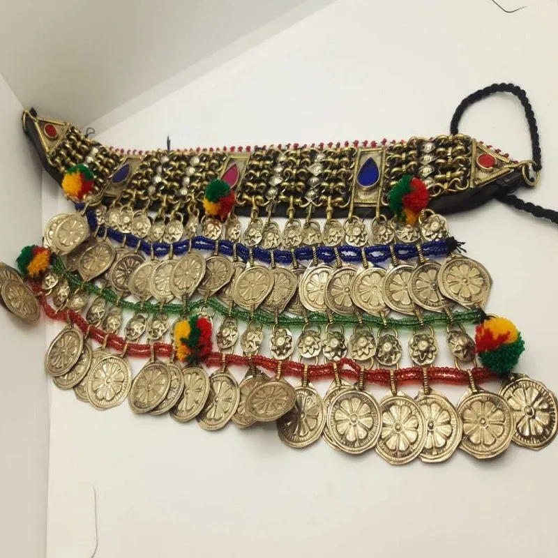 Massive Antique Long Dangling Choker Necklace