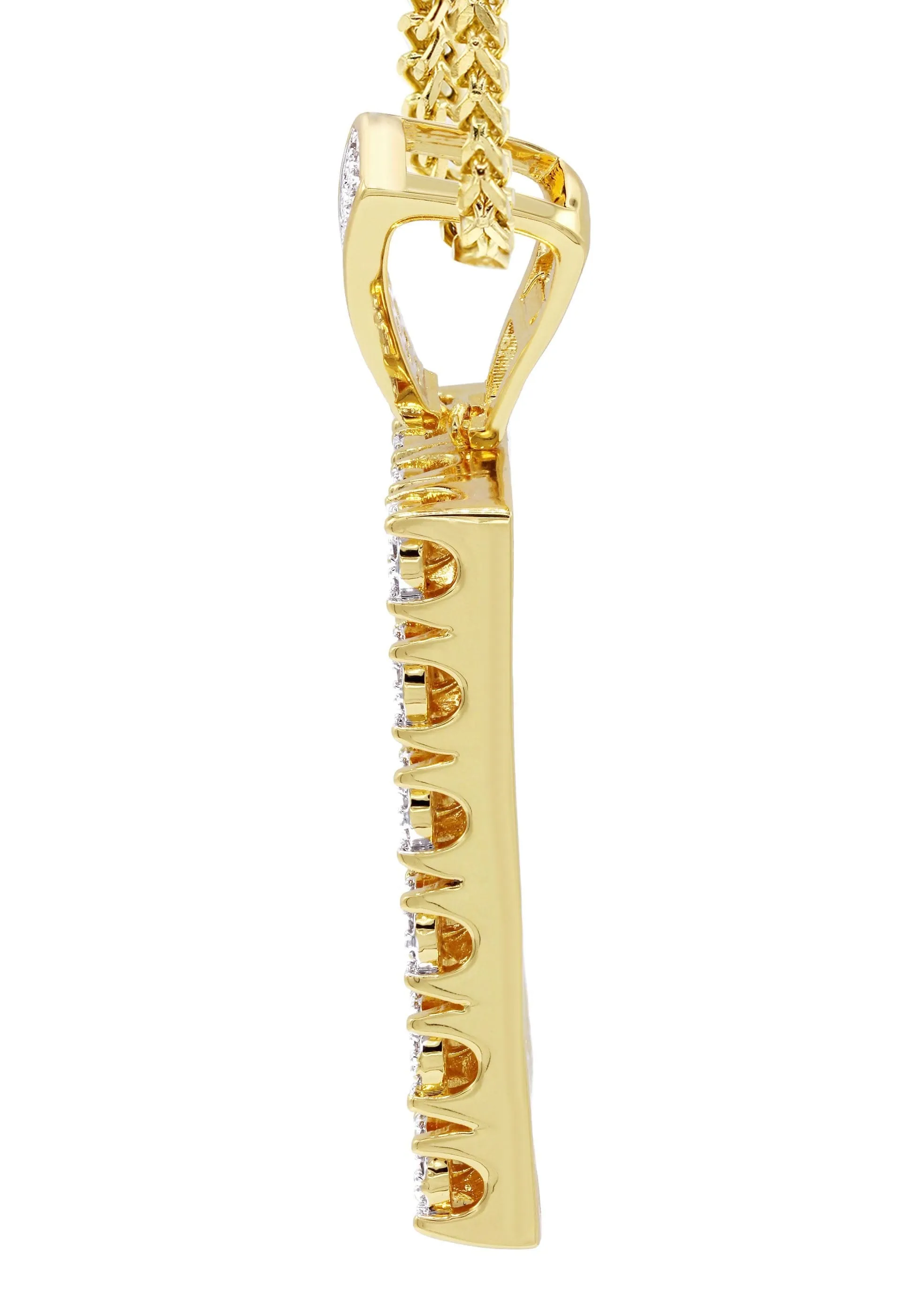 Mens Gold Plated Franco Chain & Dog Tag Pendant | Appx. 40.2 Grams
