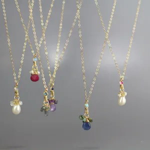 Minimalist Gemstone Drop Necklace