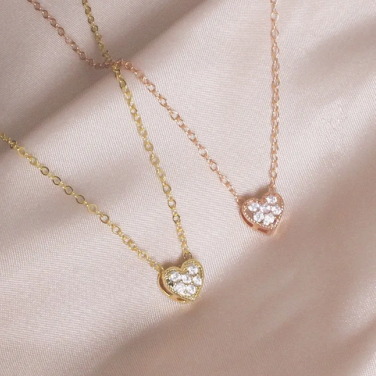 Minimalist Gold & Rose Gold Heart Necklace