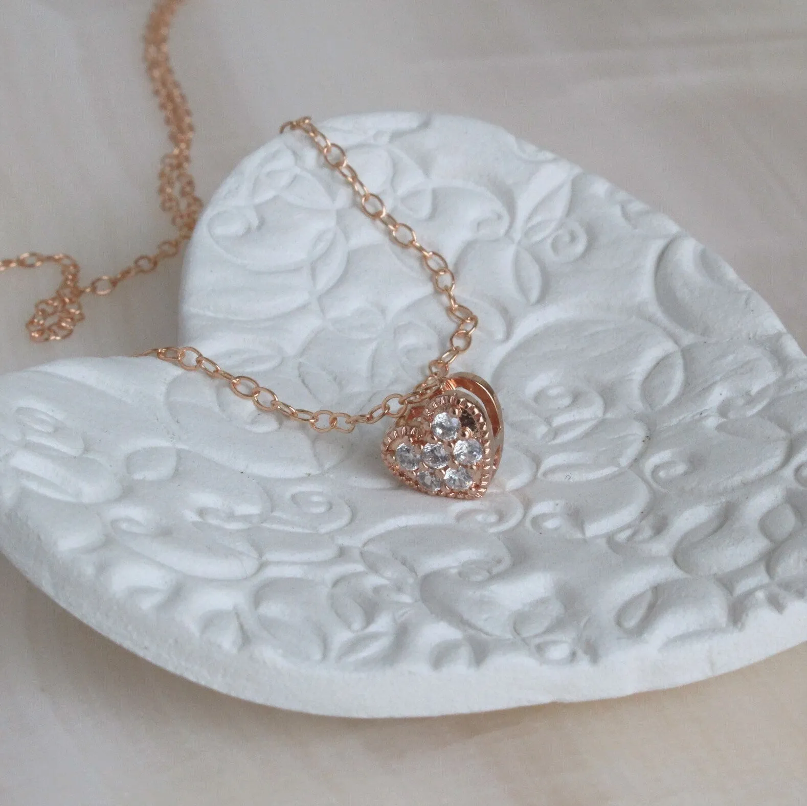 Minimalist Gold & Rose Gold Heart Necklace