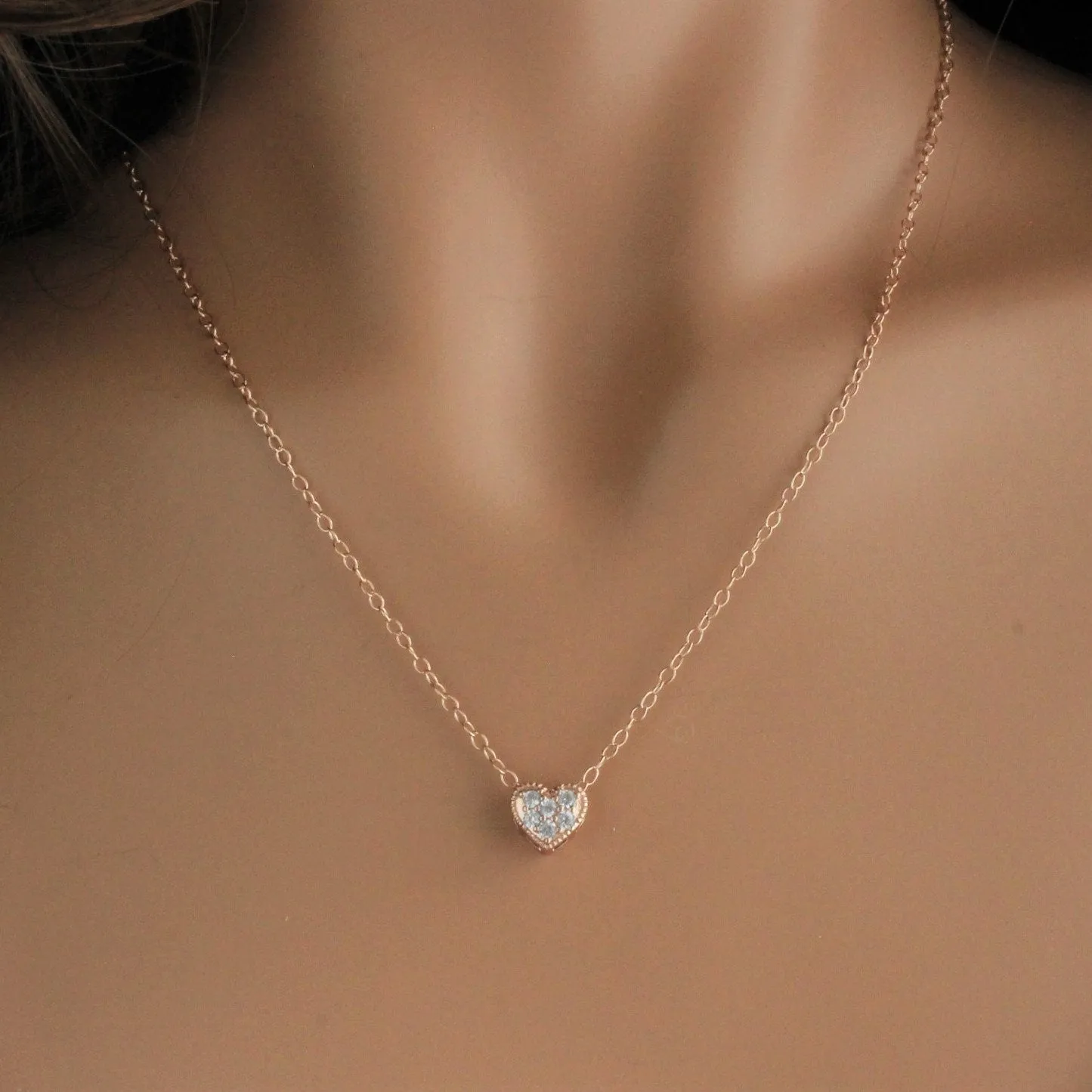 Minimalist Gold & Rose Gold Heart Necklace