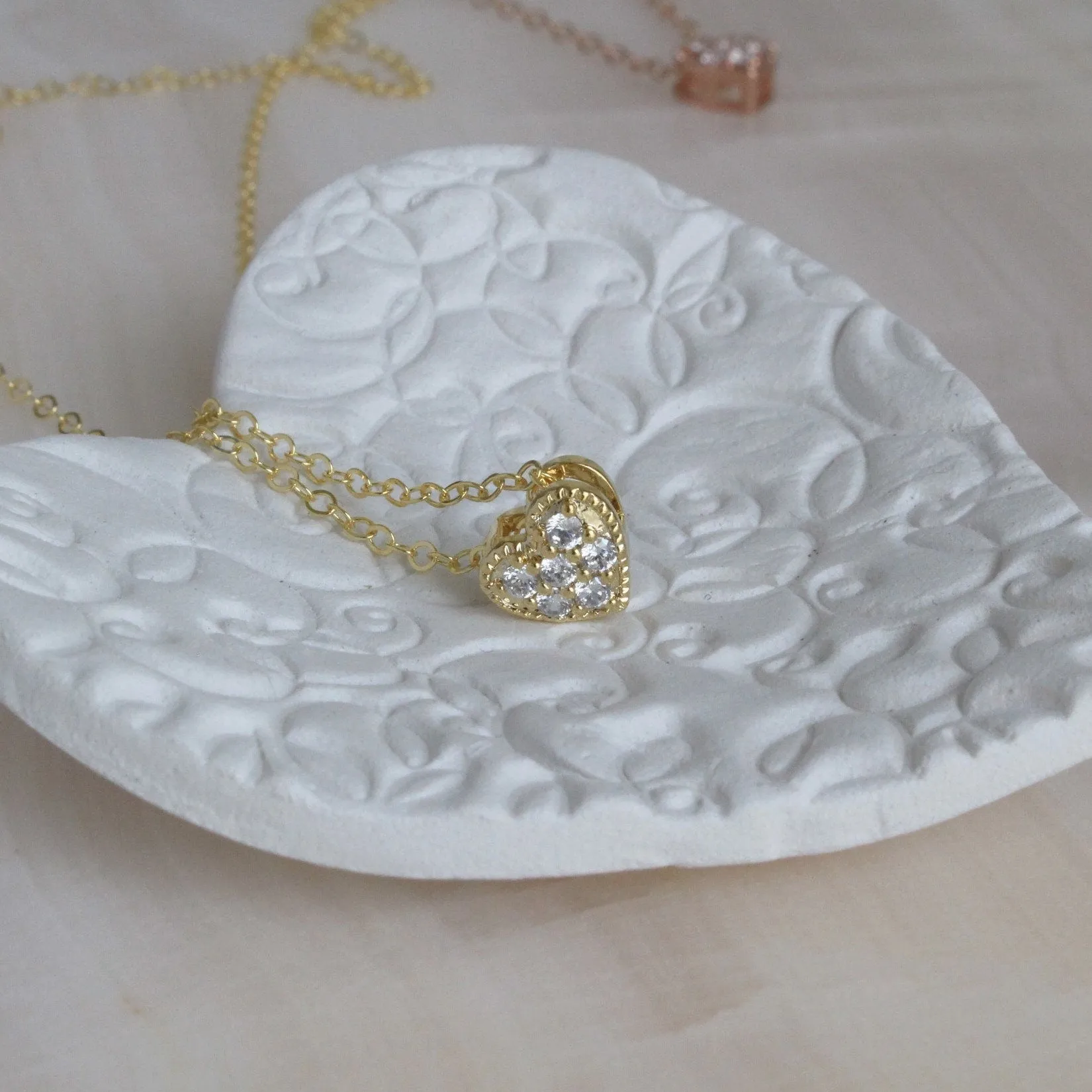 Minimalist Gold & Rose Gold Heart Necklace
