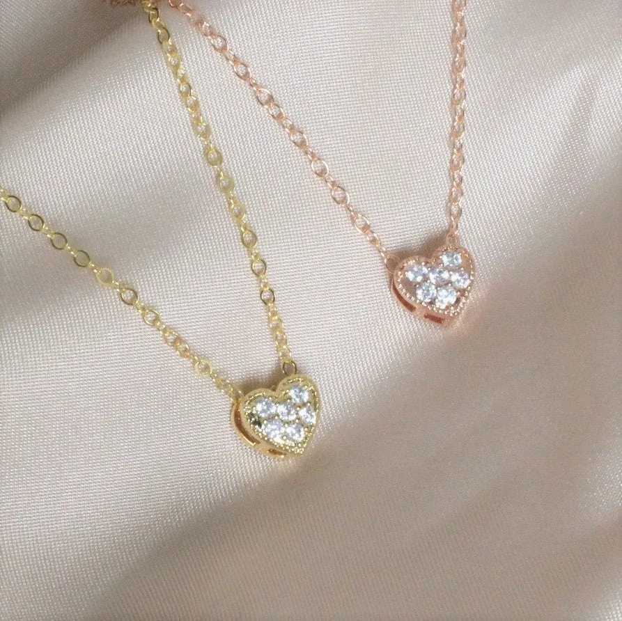 Minimalist Gold & Rose Gold Heart Necklace